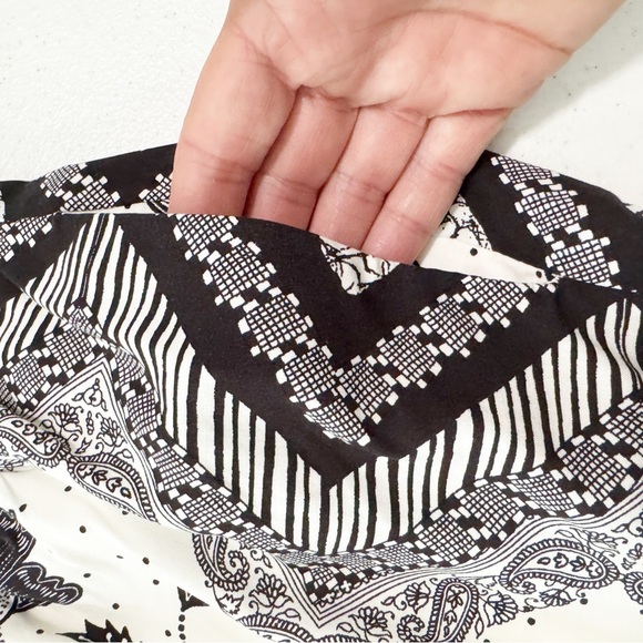 Anthropologie ett:twa Glencairn Cropped Wide Leg Pant Black White Small - Picture 12 of 15